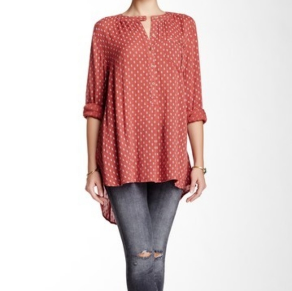 Free People Tops - Free People Printed Boyfriend Blouse
